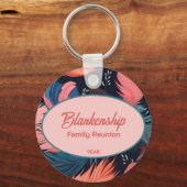 ファミリー懇親会カラフルフェザードトロピカル キーホルダー (正面)