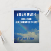 ファミリー懇親会カラフルレインボー招待されユー カード (正面/裏面インサイチュ)