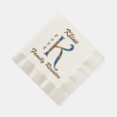 ファミリー懇親会カラフルレターKモノグラムイニシャル 縁ありランチョンナプキン (角)