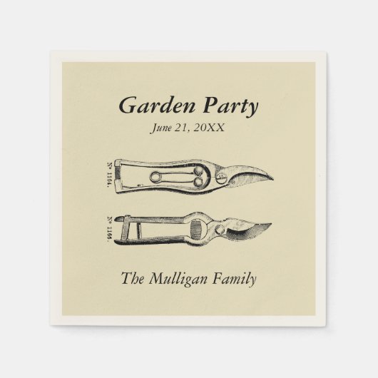 ファミリー懇親会ガーデンパーティー紙ナプキンス スタンダードカクテルナプキン (正面)