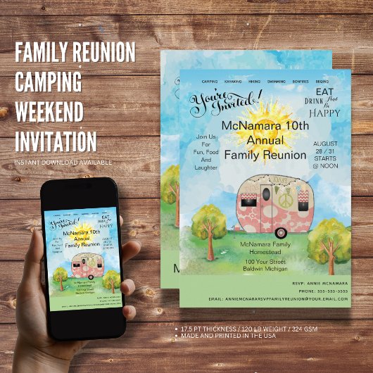 ファミリー懇親会キャンピングウィークエンド 招待状