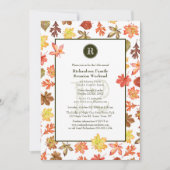 ファミリー懇親会キャンピングピクニックオータムモノグラム 招待状 (正面)