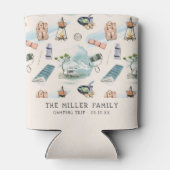 ファミリー懇親会キャンピングロードトリップパーソナライズされたカン 缶クーラー (裏面)