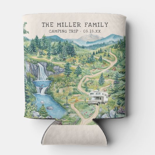 ファミリー懇親会キャンピングロードリパーソナライズされたップ 缶クーラー (裏面)