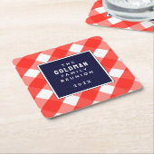 ファミリー懇親会キープサクスクエア紙コースター スクエアペーパーコースター (アングル)