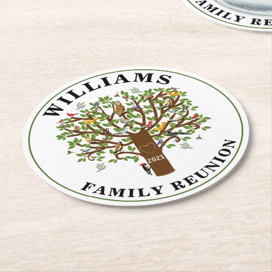 ファミリー懇親会キープサクラウンド紙コースター ラウンドペーパーコースター (アングル)