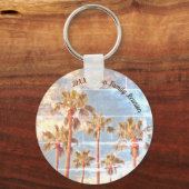 ファミリー懇親会キープサケ色あせたフォトパームツリー キーホルダー (正面)