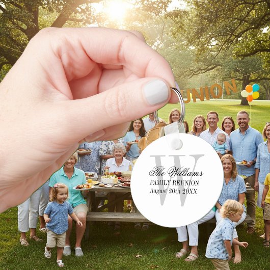 ファミリー懇親会キーホルダーと名前をカスタムするモノグラム キーホルダー