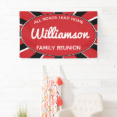 ファミリー懇親会ギャザリングブラック赤と白イベント 横断幕 (インサイチュ)