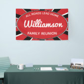 ファミリー懇親会ギャザリングブラック赤と白イベント 横断幕 (トレードショー)