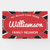 ファミリー懇親会ギャザリングブラック赤と白イベント 横断幕 (横)