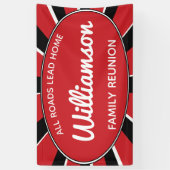 ファミリー懇親会ギャザリングブラック赤と白イベント 横断幕 (縦)