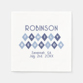 ファミリー懇親会ギャザリングモダンブルーパーティーピクニック スタンダードカクテルナプキン (正面)