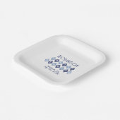 ファミリー懇親会ギャザリングモダンブルーピクニックパーティー ペーパープレート (傾斜あり)