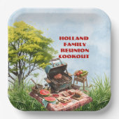 ファミリー懇親会クックアウトインザパーク紙プレート ペーパープレート (正面)