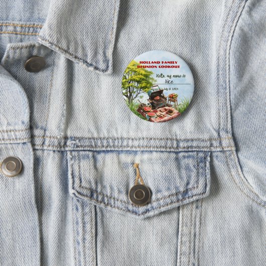 ファミリー懇親会クックアウトザパークボタン 缶バッジ (インサイチュ)