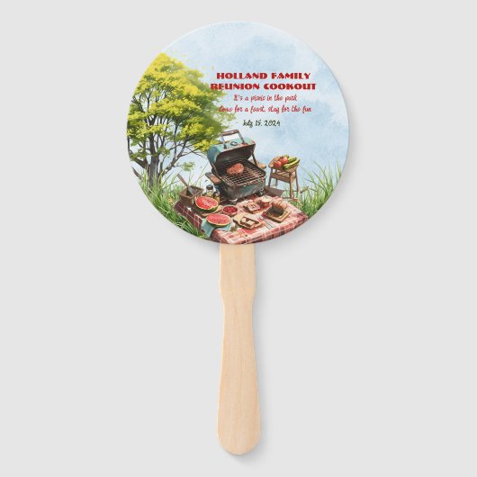 ファミリー懇親会クックアウトinザ・パーク一連のファン ハンドファン (裏面)