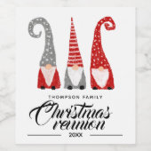 ファミリー懇親会クリスマス格言 パーソナライズされた ワインラベル (シングルラベル)