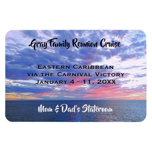 ファミリー懇親会クルーズキャビンマーカー海サンセット マグネット (横)