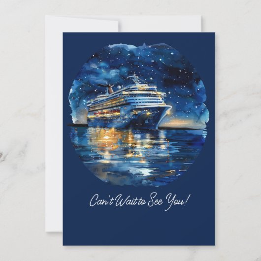 ファミリー懇親会クルーズシップブルー&ホワイト招待状 招待状 (裏面)