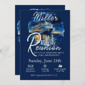 ファミリー懇親会クルーズシップブルー&ホワイト招待状 招待状 (正面/裏面)