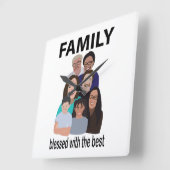 ファミリー懇親会クールファミリー懇親会 スクエア壁時計 (傾斜)