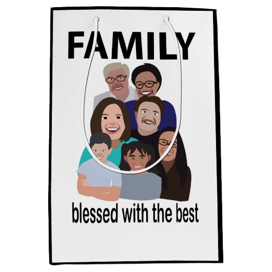 ファミリー懇親会クールファミリー懇親会 ミディアムペーパーバッグ (正面)