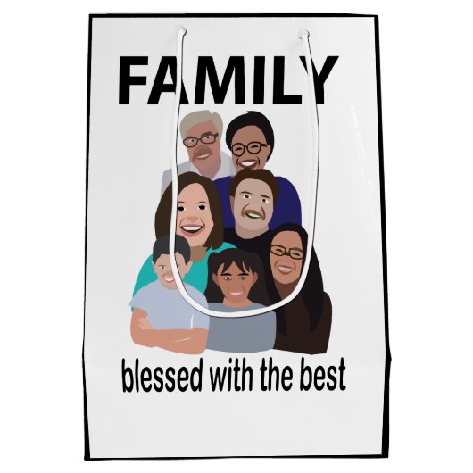 ファミリー懇親会クールファミリー懇親会 ミディアムペーパーバッグ (裏面)