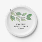 ファミリー懇親会グパーソナライズされたリーン ペーパープレート (正面)