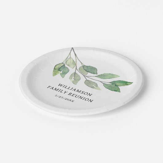 ファミリー懇親会グパーソナライズされたリーン ペーパープレート (アングル)