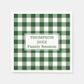 ファミリー懇親会グリーンアンドホワイトバッファローチェックパーティー スタンダードカクテルナプキン (正面)
