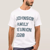 ファミリー懇親会グリーンタイポグラフィ Tシャツ (正面)