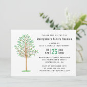 ファミリー懇親会グリーンツリーウォーターモダンカラー 招待状 (スタンド正面)