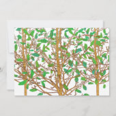 ファミリー懇親会グリーンツリーウォーターモダンカラー 招待状 (裏面)