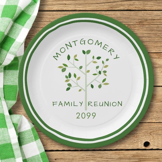 ファミリー懇親会グリーンファミリーツパーソナライズされたリー ペーパープレート