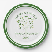 ファミリー懇親会グリーンファミリーツパーソナライズされたリー ペーパープレート (正面)