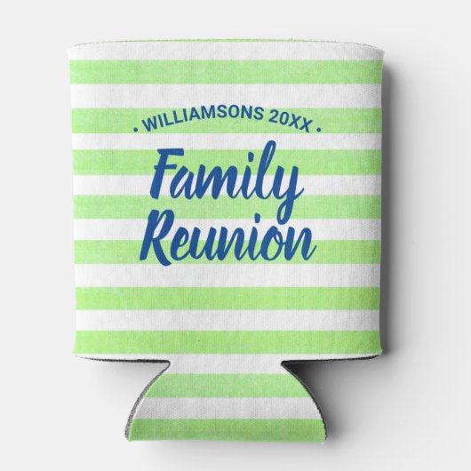 ファミリー懇親会グリーンホワイトストライプ 缶クーラー (裏面)