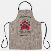 ファミリー懇親会グ素朴リルバーラップ市松模様にベア エプロン (正面)