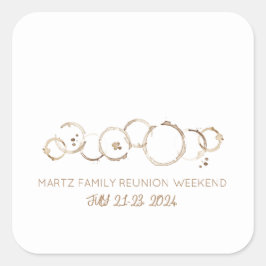 ファミリー懇親会コーヒーリングや輪イベント日 スクエアシール