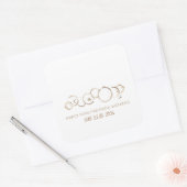 ファミリー懇親会コーヒーリングや輪イベント日 スクエアシール (封筒)