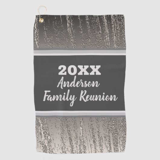 ファミリー懇親会ゴルフアウトティンシルバーストライプズ ゴルフタオル (正面)