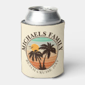 ファミリー懇親会サマーサンセットビーチパームツリーズ60s 缶クーラー (缶正面)