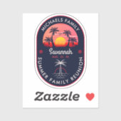 ファミリー懇親会サマーサンセットビーチパームツリー シール (シート)