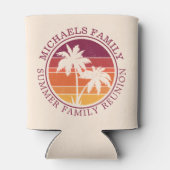 ファミリー懇親会サマーサンセットビーチパームツリー 缶クーラー (裏面)