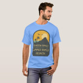 ファミリー懇親会サマーサンセットビーチパームツリー Tシャツ (正面フル)