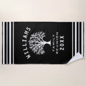 ファミリー懇親会サマーバケーションロードトリップツカッコいいリー ビーチタオル (正面)