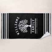 ファミリー懇親会サマーバケーションロードトリップツリー ビーチタオル (正面)