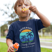 ファミリー懇親会サマービーチパームツリーズボーイズブルー Tシャツ