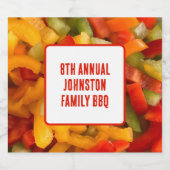 ファミリー懇親会サマーピクニクカラフルフォトBBQ ビールラベル (シングルラベル)