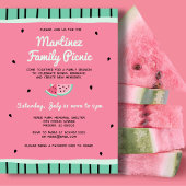 ファミリー懇親会サマーピクニックパーティースイカ 招待状